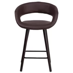Flash Furniture Brynn Series 24'' High Contemporary Vinyl Rounded Back Counter Height Stool With Cappuccino Wood Frame -Furniture Specialty Store GUEST 001083df 967b 48cc 89c4 4f850680e89c