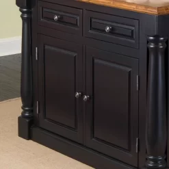 Monarch Kitchen Island With Oak Top Black - Homestyles -Furniture Specialty Store GUEST 0021b383 8845 4079 819e 207f0a48e889