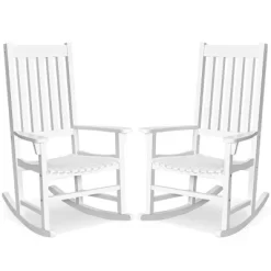 Costway 2PCS Wood Rocking Chair Porch Rocker High Back Garden Seat Indoor Outdoor -Furniture Specialty Store GUEST 00abb758 e72c 4e69 b1b9 bf310e369760