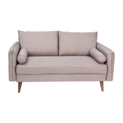 Flash Furniture Evie Mid-Century Modern Loveseat Sofa With Fabric Upholstery & Solid Wood Legs 3 Flash Furniture Evie Mid-Century Modern Loveseat Sofa With Fabric Upholstery & Solid Wood Legs