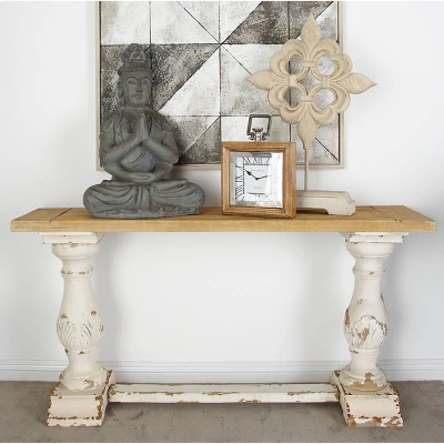 Vintage Wood Console Table White - Olivia & May 3 Vintage Wood Console Table White - Olivia & May