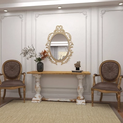 Vintage Wood Console Table White - Olivia & May 10 Vintage Wood Console Table White - Olivia & May - Image 8