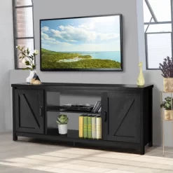 Costway 59'' TV Stand Media Console Center W/ Storage Cabinet For 65'' TV NaturalBlackCoffee -Furniture Specialty Store GUEST 024511b0 0ca5 433e ae09 6557ae5e9f25
