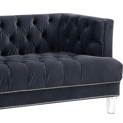 64" Ansario Sofa Charcoal Velvet - Acme Furniture 10 64" Ansario Sofa Charcoal Velvet - Acme Furniture - Image 8
