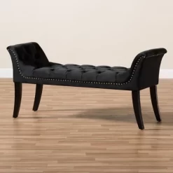 Chandelle Luxe And Contemporary Velvet Upholstered Bench Black - Baxton Studio -Furniture Specialty Store GUEST 02c31847 e8c0 44f2 8371 f828713f6ee8
