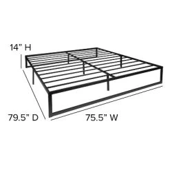 Merrick Lane 14 Inch Steel Bed Frame With Steel Slat Support For Any Mattress (No Box Spring Required) -Furniture Specialty Store GUEST 02edbcd7 2dc8 4c93 8c34 07016c987d19