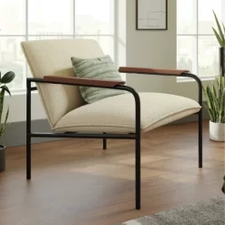 Boulevard Cafe Metal Accent Lounge Chair Ivory - Sauder