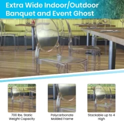 Emma And Oliver Set Of 4 Multifunctional Transparent Polycarbonate Resin Stacking Accent Chair With Extra Wide Seat For Vanity, Dining Room, Bedroom & Outdoor Events 16 Emma And Oliver Set Of 4 Multifunctional Transparent Polycarbonate Resin Stacking Accent Chair With Extra Wide Seat For Vanity, Dining Room, Bedroom & Outdoor Events -Furniture Specialty Store GUEST 03a5a232 6af9 4e98 a457 144bf096c55c