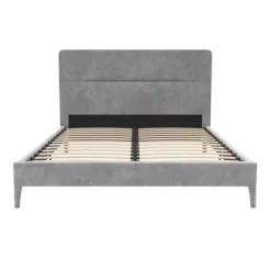 Westerleigh Upholstered Platform Bed With Minimalist Tufted Headboard Light Gray - CosmoLiving By Cosmopolitan -Furniture Specialty Store GUEST 03f16aa1 58be 43f5 89d3 7b77f4524927