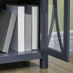 HOMCOM Elegant Kitchen Sideboard, Buffet Cabinet With Storage, Adjustable Shelves For Living Room, Study, 4 Glass Doors, Gray -Furniture Specialty Store GUEST 03f4acb3 be3b 4e73 b07b 9c818a3dfa47