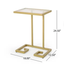 Hickson Modern Glam C Shaped End Table Gold - Christopher Knight Home -Furniture Specialty Store GUEST 04709f59 592d 4a05 8525 65f54fbdc4b7