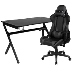 Flash Furniture Gaming Desk And Reclining Gaming Chair Set With Cup Holder, Headphone Hook & 2 Wire Management Holes -Furniture Specialty Store GUEST 04820f29 f7a1 4fa5 abc5 4abb677a239e