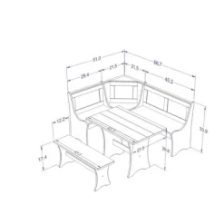 Parkside Antique Nook Dining Set - Linon -Furniture Specialty Store GUEST 04afb62b af3a 44a1 8212 a78395ab98f1