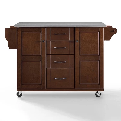 Eleanor Stainless Steel Top Kitchen Cart Mahogany/Stainless Steel - Crosley 10 Eleanor Stainless Steel Top Kitchen Cart Mahogany/Stainless Steel - Crosley - Image 8