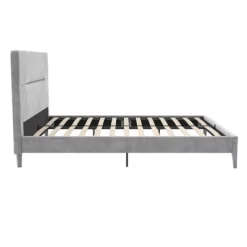 Westerleigh Upholstered Platform Bed With Minimalist Tufted Headboard Light Gray - CosmoLiving By Cosmopolitan -Furniture Specialty Store GUEST 056927ae ee36 4fc2 bc56 7ce2f645b003
