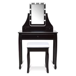 Tangkula Make-Up Vanity Table Dresser Set W/LED Light & Padded Stool -Furniture Specialty Store GUEST 05e6e137 a335 4bf6 98b4 24a36a3b2072