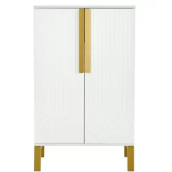 23.7" Freestanding Tipping Shoe Cabinet With Adjustable Shelves - ModernLuxe -Furniture Specialty Store GUEST 0666768b f011 40dc a234 bf74601687ad