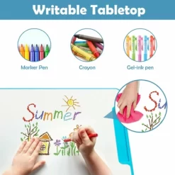 Costway Height Adjustable Kids Study Table And Chair Set W/Bookstand & Light Pink/Light Blue -Furniture Specialty Store GUEST 066e63e3 5a3a 4b3a 9faa fb8b208b2a65