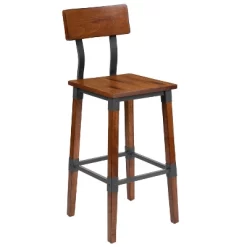 Emma And Oliver 4 Pack Commercial Grade Rustic Walnut Industrial Style Wood Dining Barstool -Furniture Specialty Store GUEST 0694f187 781c 480f b11e ba914dd93818