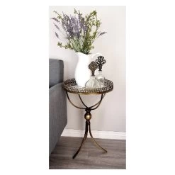 Metal And Glass Round Pedestal Table Gold - Olivia & May 23 Metal And Glass Round Pedestal Table Gold - Olivia & May -Furniture Specialty Store GUEST 0696e0b1 2134 41b9 a092 e76d13a2d64a