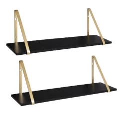 27.5" X 8.2" 2pk Soloman Wooden Shelf Set With Brackets - Kate & Laurel All Things Decor -Furniture Specialty Store GUEST 079027e0 a9f9 48d1 a929 135ab5bd120b