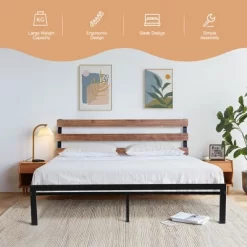 Costway Twin Size Metal Platform Bed Frame Mattress Foundation Wooden Headboard -Furniture Specialty Store GUEST 07f1e150 4a44 4e90 a333 c637c5bf2b63