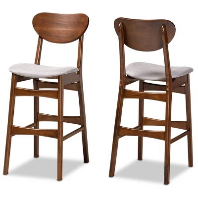 2pc Katya Wood Barstool Set - Baxton Studio 12 2pc Katya Wood Barstool Set - Baxton Studio - Image 10