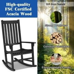 Costway 2PCS Wood Rocking Chair Porch Rocker High Back Garden Seat Indoor Outdoor -Furniture Specialty Store GUEST 084952bb eae0 4fe6 a157 b54c59cc689f