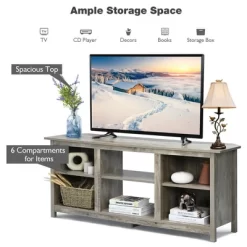 Costway 58'' 2-Tier TV Stand Entertainment Media Center Console Up To 65'' Grey -Furniture Specialty Store GUEST 08592c5d 4fd9 4035 b94e e8b63a7c815c