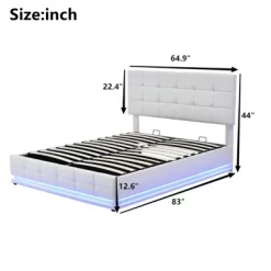 Queen Size PU Tufted Upholstered Platform Bed With Hydraulic Storage System, LED Lights And USB Charger-ModernLuxe -Furniture Specialty Store GUEST 0895c6ed 0cfc 4514 b8e1 d5511b3819d2