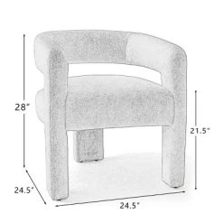 ZEN 25" Wide Contemporary Design Faux Shearling Boasting Curved Streamlined Silhouette Armrest Accent Barrel Chair-The Pop Maison -Furniture Specialty Store GUEST 0933da38 522a 4000 8fcb ae8c92513573