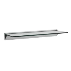 Floating Glass Shelf On Aluminum Bar Clear - Danya B. -Furniture Specialty Store GUEST 097b5891 085e 4df8 b211 6d3ec99a4f75