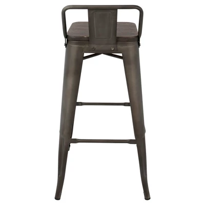 Set Of 2 30" Oregon Industrial Low Back Barstools - LumiSource 5 Set Of 2 30" Oregon Industrial Low Back Barstools - LumiSource - Image 3