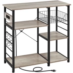 Yaheetech Vintage Kitchen Island Baker's Rack With Power Outlet Utility Microwave Stand -Furniture Specialty Store GUEST 09860da9 8d55 4b69 b00a af457d1f67f6