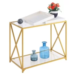 St Andrews Console Table White/Gold - Breighton Home -Furniture Specialty Store GUEST 0a35942e 641e 4697 8cab 25b225a441a6