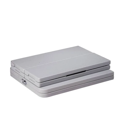 3pc Folding Table And Bench Set Light Gray - OSP Home Furnishings 4 3pc Folding Table And Bench Set Light Gray - OSP Home Furnishings - Image 2