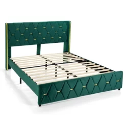 Costway Upholstered Platform Bed Frame Adjustable Headboard Footboard Modern Green -Furniture Specialty Store GUEST 0aaeee18 a175 4a98 b0a5 5c3f1d7a86ac