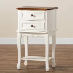 2 Drawer Darla Wood Nightstand White/Cherry Brown - Baxton Studio 13 2 Drawer Darla Wood Nightstand White/Cherry Brown - Baxton Studio -Furniture Specialty Store GUEST 0abfcf15 10b8 479e 9375 9a3f5d040b53