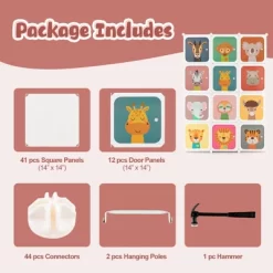 Costway 12-Cube Kids Wardrobe Baby Dresser Bedroom Armoire Clothes Hanging Closet With Door -Furniture Specialty Store GUEST 0b5084d1 419f 4041 977c 7f06a42f359d