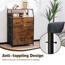 Costway 4 Drawer Dresser Tall Wide Storage Organizer Unit W/ Wooden Top Fabric Bins -Furniture Specialty Store GUEST 0b86f2a6 a92f 45f3 a3a4 5ddf09aa9e95