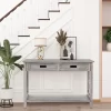 LuxenHome Gray Wood 2-Drawer 1-Shelf Console And Entryway Table -Furniture Specialty Store GUEST 0ba510f2 fdea 4f51 a007 738804c47ad9