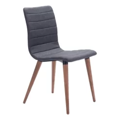 Set Of 2 Mid-Century Modern Upholstered And Wood Dining Chair Gray - ZM Home