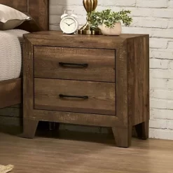 2pc Queen Quail Transitional Bedroom Set Rustic Light Walnut - HOMES: Inside + Out -Furniture Specialty Store GUEST 0c065d6a 2869 4bda 81d1 8f725440e9ae