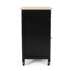 Maynard Contemporary Glass Paneled Kitchen Cart Natural/Black - Christopher Knight Home -Furniture Specialty Store GUEST 0dda2d29 538c 48fe b8ba 3501368febfd