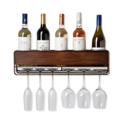 True Wall Mounted Wine Shelf & Stemware Rack, Wood -Furniture Specialty Store GUEST 0e70414b 900a 4100 a7f7 9bab160ef209
