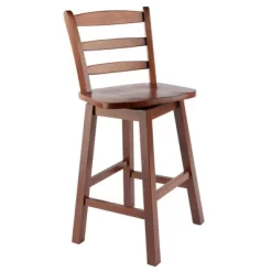 Scalera Ladder Back Swivel Seat Barstool Walnut - Winsome