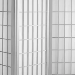5 Ft. Tall Window Pane Shoji Screen - White (5 Panels)