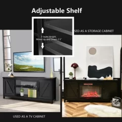 Costway 59'' TV Stand Media Console Center W/ Storage Cabinet For 65'' TV NaturalBlackCoffee -Furniture Specialty Store GUEST 10450cf1 4a38 413d befe 83677bbf268b