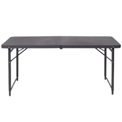 Flash Furniture 4-Foot Height Adjustable Bi-Fold Dark Gray Plastic Folding Table With Carrying Handle -Furniture Specialty Store GUEST 10e14220 3526 41b8 9ee9 30cf35e7744b