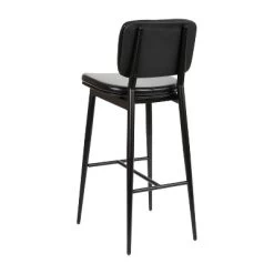 Set Of 2 Faux Leather Contemporary Black Metal Frame Barstools With Integrated Footrest - Merrick Lane -Furniture Specialty Store GUEST 10f659fc b22a 462d 96c4 eabcfecb331d